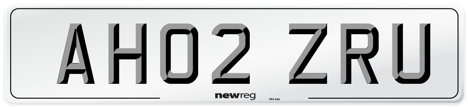 AH02 ZRU Number Plate from New Reg